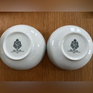 2x Ralph Lauren Club Porcelain White Cereal Soup Bowls